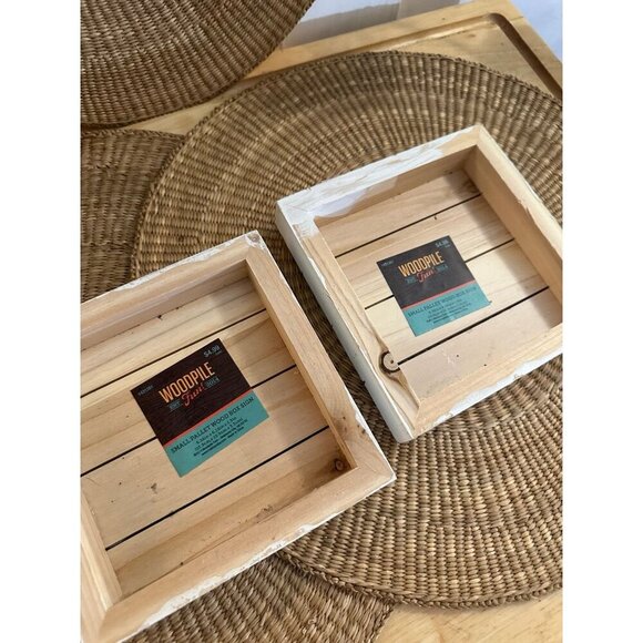 Woodpile Fun! Small Pallet Wood Box Signs – Set of 2 (6.26” x 6.26”) - Picture 6 of 7